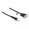 Kabel spiralny RJ50 10-pinowy męski-D-Sub 9-pinowy żeński 1,5m czarny Delock 87996