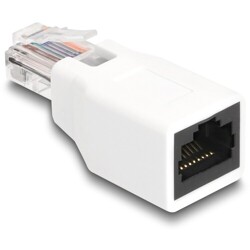 Adapter RJ50 10-pinowy męski-żeński biały Delock 88002 Adapter RJ50 10-pinowy męski-żeński biały Delock 88002