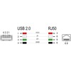Kabel skanera kodów RJ50 10-pinowy-USB 2.0 Typu-A 1,5m Delock 90598