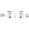 Kabel skanera kodów RJ50 10-pinowy-USB 2.0 Typu-A 1,5m Delock 90598