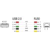 Kabel spiralny RJ50 6-pinowy-USB 2.0 Typu-A 2m Delock 90602