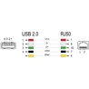 Kabel spiralny RJ50 6-pinowy-USB 2.0 Typ-A 2m Delock 90602