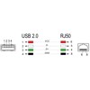 Kabel do skanera kodów RJ50 6-pinowy-USB 2.0 Typu-A 2m Delock 90611