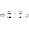 Kabel do skanera kodów RJ50 6-pinowy-USB 2.0 Typu-A 2m Delock 90611