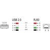 Kabel do skanera kodów RJ50 6-pinowy-USB 2.0 Typ-A 3m Delock 90612
