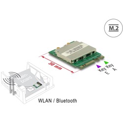Moduł M.2 A+E WLAN 11ac/a/b/g/n + Bluetooth 4.0 Delock 95254