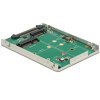 Konwerter 2.5&quot; SATA Express / U.2 - 1x M.2 / 1x mSATA z obudową 9,5 mm Delock 62786
