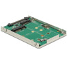 Konwerter 2.5" SATA Express / U.2 - 1x M.2 / 1x mSATA z obudową 9,5 mm Delock 62786