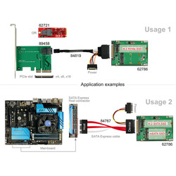 Konwerter 2.5" SATA Express / U.2 - 1x M.2 / 1x mSATA z obudową 9,5 mm Delock 62786 Konwerter 2.5" SATA Express / U.2 - 1x M.2 / 1x mSATA z obudową 9,5 mm Delock 62786