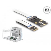 Konwerter M.2 B+M męski - 1x Mini PCIe Slot połówkowy / pełny z elastycznym kablem Delock 64221