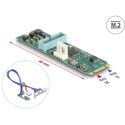 Konwerter M.2 B+M męski - 2x gniazdo USB Typ-A żeńskie 5 Gbps z kablem 50 cm Delock 61065