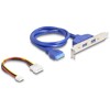 Konwerter M.2 B+M męski - 2x gniazdo USB Typ-A żeńskie 5 Gbps z kablem 50 cm Delock 61065