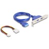 Konwerter M.2 B+M męski - 2x gniazdo USB Typ-A żeńskie 5 Gbps z kablem 50 cm Delock 61065