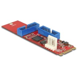 Konwerter M.2 B+M męski - 2x 6-pinowa listwa USB 5 Gbps Delock 62843 Konwerter M.2 B+M męski - 2x 6-pinowa listwa USB 5 Gbps Delock 62843