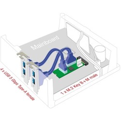 Konwerter M.2 B+M męski - 4x gniazdo USB Typ-A żeńskie 5 Gbps z kablem 50 cm Delock 61066 Konwerter M.2 B+M męski - 4x gniazdo USB Typ-A żeńskie 5 Gbps z kablem 50 cm Delock 61066