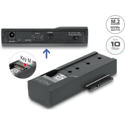 Konwerter USB Typ-C - 1x SSD M.2 NVMe lub 1x SATA SSD / HDD Delock 64253