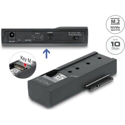 Konwerter USB Typ-C - 1x SSD M.2 NVMe lub 1x SATA SSD / HDD Delock 64253