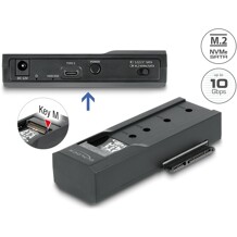 Konwerter USB Typ-C - 1x SSD M.2 NVMe lub 1x SATA SSD / HDD Delock 64253
