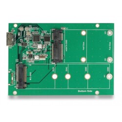 Konwerter 2.5" USB 10 Gbps Micro-B żeński - M.2 / mSATA z obudową Delock 62731 Konwerter 2.5" USB 10 Gbps Micro-B żeński - M.2 / mSATA z obudową Delock 62731