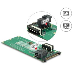 Konwerter U.2 SFF-8639 / SFF-8643 NVMe - 1x M.2 z wpustem M Delock 62945