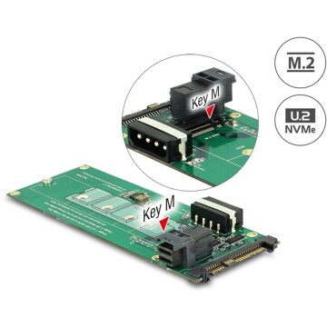 Konwerter U.2 SFF-8639 / SFF-8643 NVMe - 1x M.2 z wpustem M Delock 62945