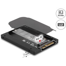 Konwerter 2.5" U.2 SFF-8639 - M.2 NVMe z wpustem M, wysokość 7 mm Delock 63379