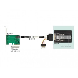 Konwerter 2.5" U.2 SFF-8639 - M.2 NVMe z wpustem M, wysokość 7 mm Delock 63379 Konwerter 2.5" U.2 SFF-8639 - M.2 NVMe z wpustem M, wysokość 7 mm Delock 63379