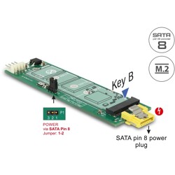 Konwerter zasilania SATA 8-pin żeńskie - M.2 B slot Delock 63917