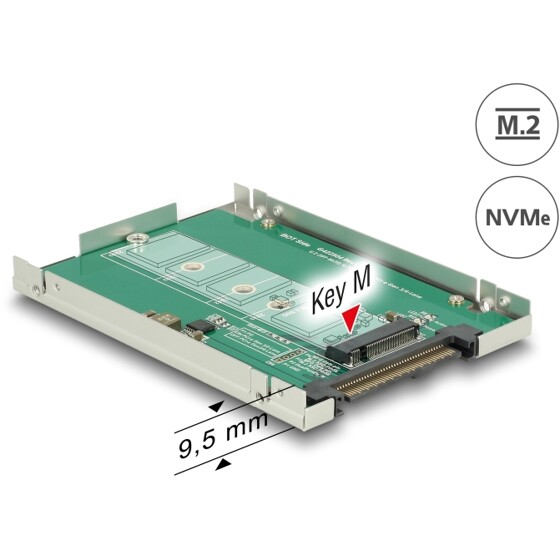 Konwerter 2.5" U.2 SFF-8639 - M.2 NVMe z wpustem M Delock 62710