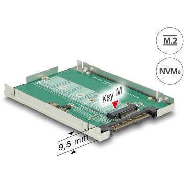 Konwerter 2.5" U.2 SFF-8639 - M.2 NVMe z wpustem M Delock 62710