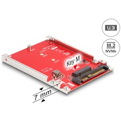 Konwerter 2.5" U.3 SFF-8639 - M.2 NVMe z wpustem M, wysokość 7 mm Delock 64228