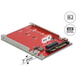 Konwerter 2.5" U.2 SFF-8639 - M.2 NVMe z wpustem M, wysokość 7 mm Delock 62725