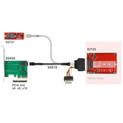 Konwerter 2.5" U.2 SFF-8639 - M.2 NVMe z wpustem M, wysokość 7 mm Delock 62725 Konwerter 2.5" U.2 SFF-8639 - M.2 NVMe z wpustem M, wysokość 7 mm Delock 62725