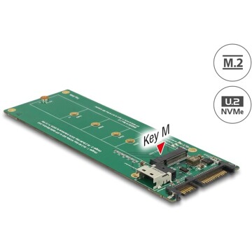 Konwerter U.2 SFF-8654 lub SATA - 1x M.2 z wpustem M Delock 63953