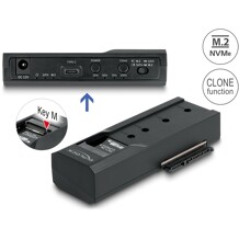 Konwerter USB Typ-C - 1x SSD M.2 NVMe + 1x SATA SSD / HDD z funkcją klonowania Delock 64252