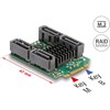 Konwerter M.2 B+M męski - 4x wtyki SATA z obsługą RAID i HyperDuo Delock 61062