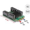 Konwerter M.2 B+M męski - 4x wtyki SATA z obsługą RAID i HyperDuo Delock 61062