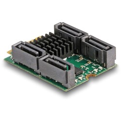 Konwerter M.2 B+M męski - 4x wtyki SATA z obsługą RAID i HyperDuo Delock 61062 Konwerter M.2 B+M męski - 4x wtyki SATA z obsługą RAID i HyperDuo Delock 61062