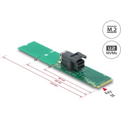 Adapter M.2 z wpustem M - SFF-8643 NVMe 22110 / 2280 / 2260 Delock 63145