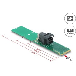 Adapter M.2 z wpustem M - SFF-8643 NVMe 22110 / 2280 / 2260 Delock 63145