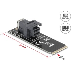 Adapter M.2 z wpustem M - SFF-8643 NVMe 2260 Delock 61070