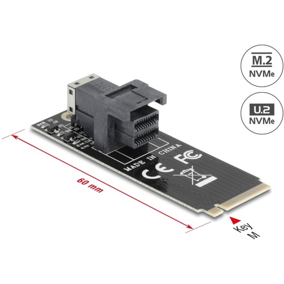 Adapter M.2 z wpustem M - SFF-8643 NVMe 2260 Delock 61070