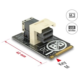 Adapter M.2 z wpustem M - SFF-8643 NVMe poziomy 2242 Delock 63918