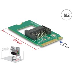 Adapter M.2 z wpustem B męski - 7-pin SATA, konstrukcja 2242 Delock 62876