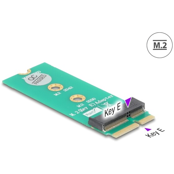 Adapter M.2 złącze E męski - gniazdo M.2 złącze E - port saver i rozszerzenie Delock 64340