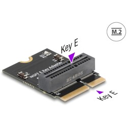 Adapter M.2 złącze E męski - gniazdo M.2 złącze E kątowy 90° Delock 64341