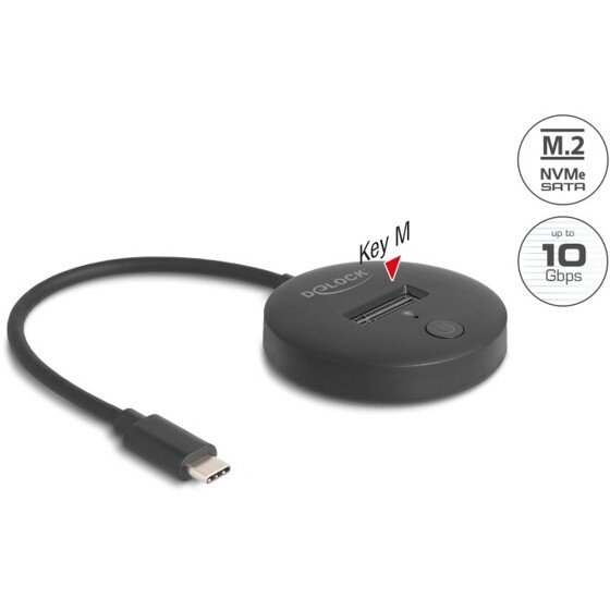 Stacja dokująca M.2 NVMe / SATA SSD z USB 10 Gbps USB Typ-C Delock 64254