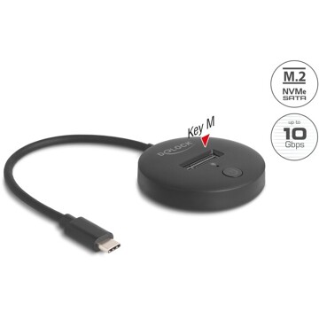 Stacja dokująca M.2 NVMe / SATA SSD z USB 10 Gbps USB Typ-C Delock 64254
