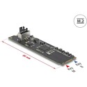 Konwerter M.2 B+M męski - 1x wewnętrzny 20-pinowy USB 3.2 Gen 2 key A żeński Delock 63330