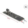 Konwerter M.2 B+M męski - 1x wewnętrzny 20-pinowy USB 3.2 Gen 2 key A żeński Delock 63330